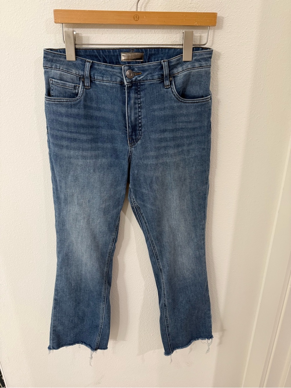 Kut from the Kloth Blue Cropped Raw-Hem Jeans